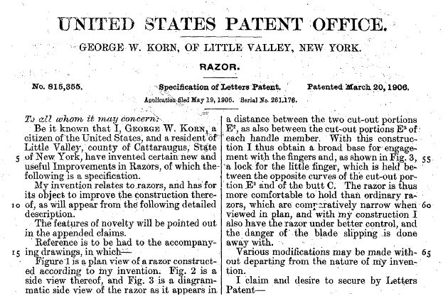 Name:  george korn razor patent3.JPG
Views: 374
Size:  102.7 KB